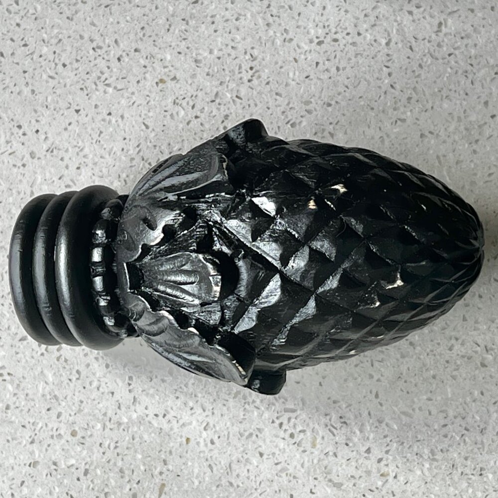 Set Of 4 Black Artichoke Finials For Bed Or Curtain Rods 5.5x3 3/8” D Classical - Picture 8 of 11